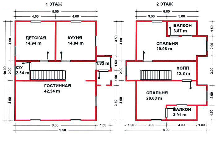 Проект бани 8 на 5 с мансардой из арболита